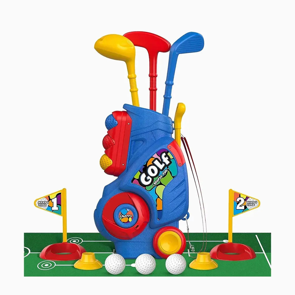 YOTOY New Arrival Kids' Golf Toy Set - Interactive Outdoor & Indoor Pull Rod Backpack for Family Fun - YOTOY