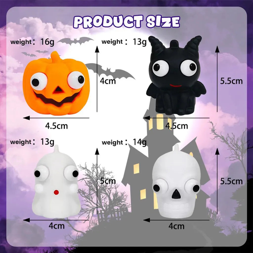 YOTOY New Halloween Squeeze Toys - Pumpkin Ghost Skull Stress Relief Squishy Ornaments - YOTOY