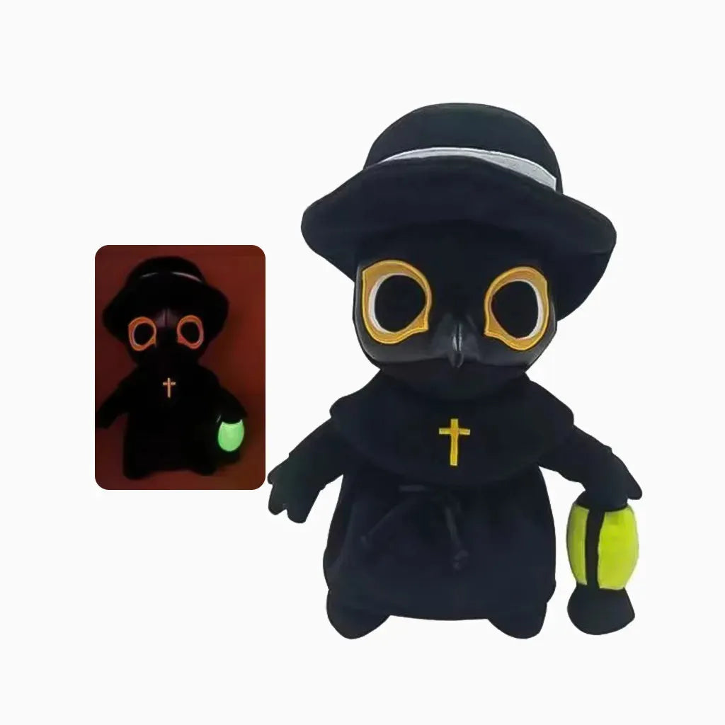 YOTOY New Release: Glow-in-the-Dark Plague Doctor Stuffed Toy - Halloween Themed Nightlight Doll - YOTOY