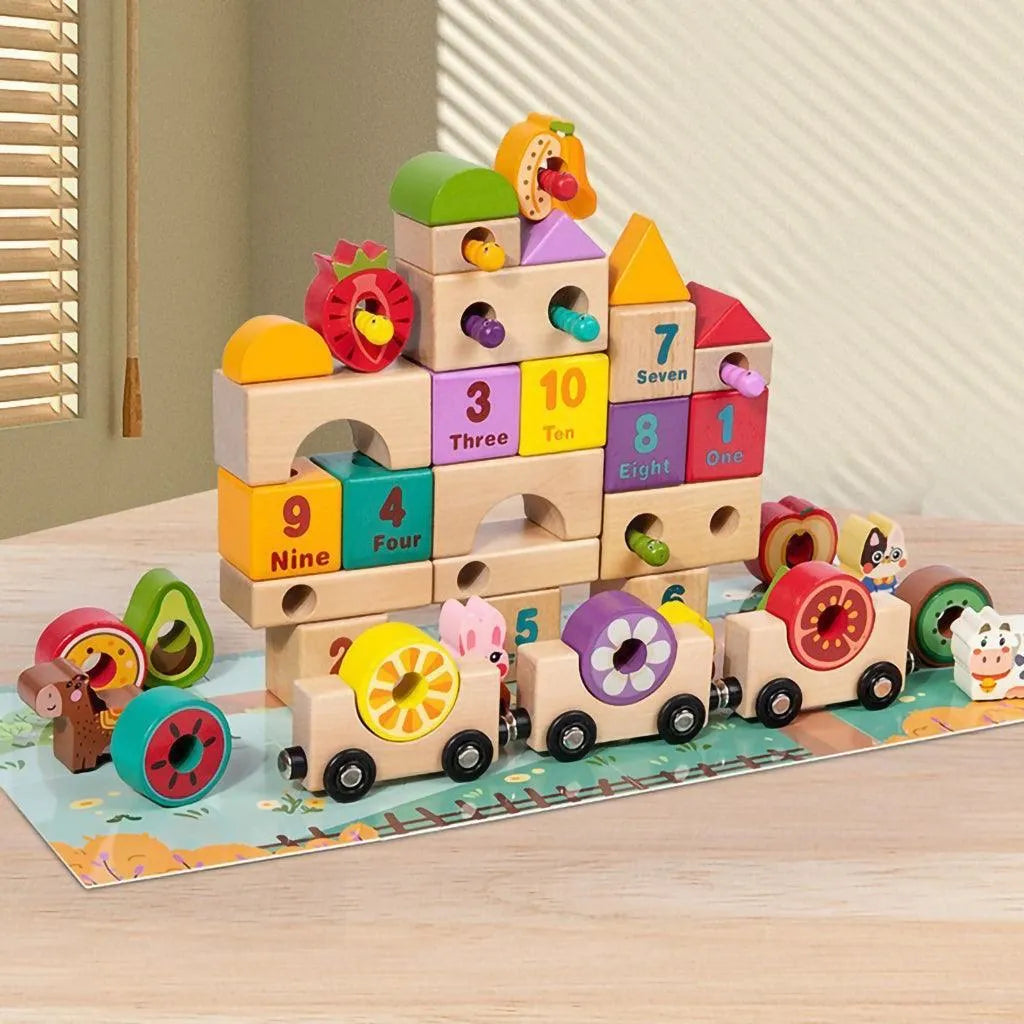 YOTOY Number Shape Recognition Cartoon Building Blocks - YOTOY