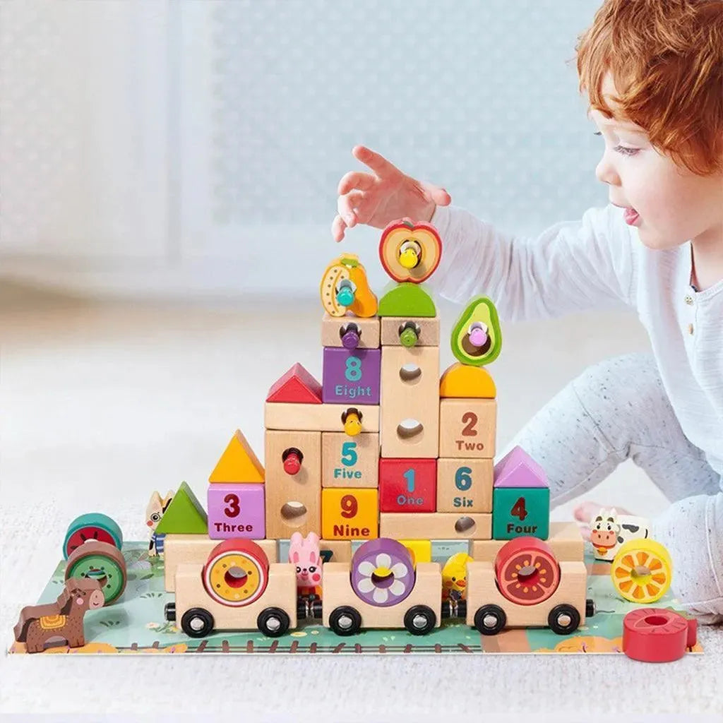 YOTOY Number Shape Recognition Cartoon Building Blocks - YOTOY