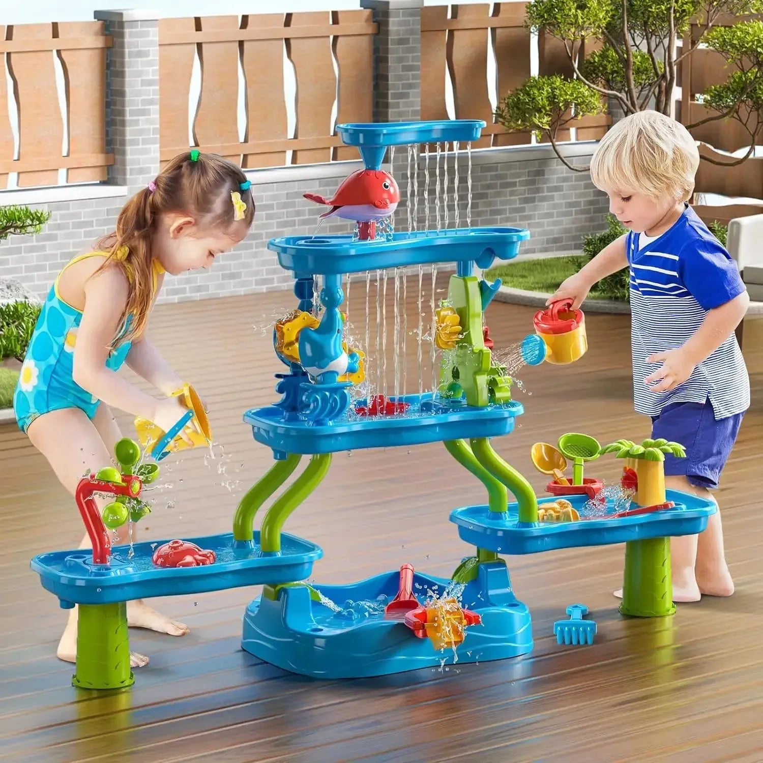 YOTOY Outdoor Adventure Water Table - Sensory Play for Toddlers & Kids Ages 3-8 - YOTOY