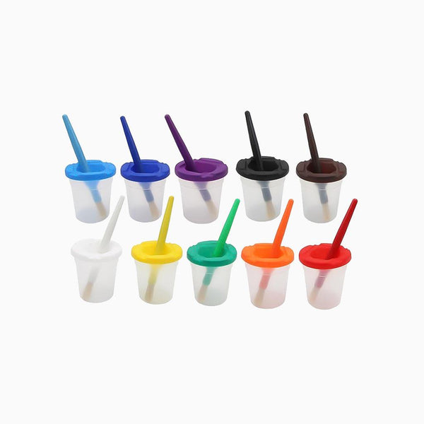 YOTOY Painting Plastic 10-Color Brush Washing Cup for Kids - YOTOY