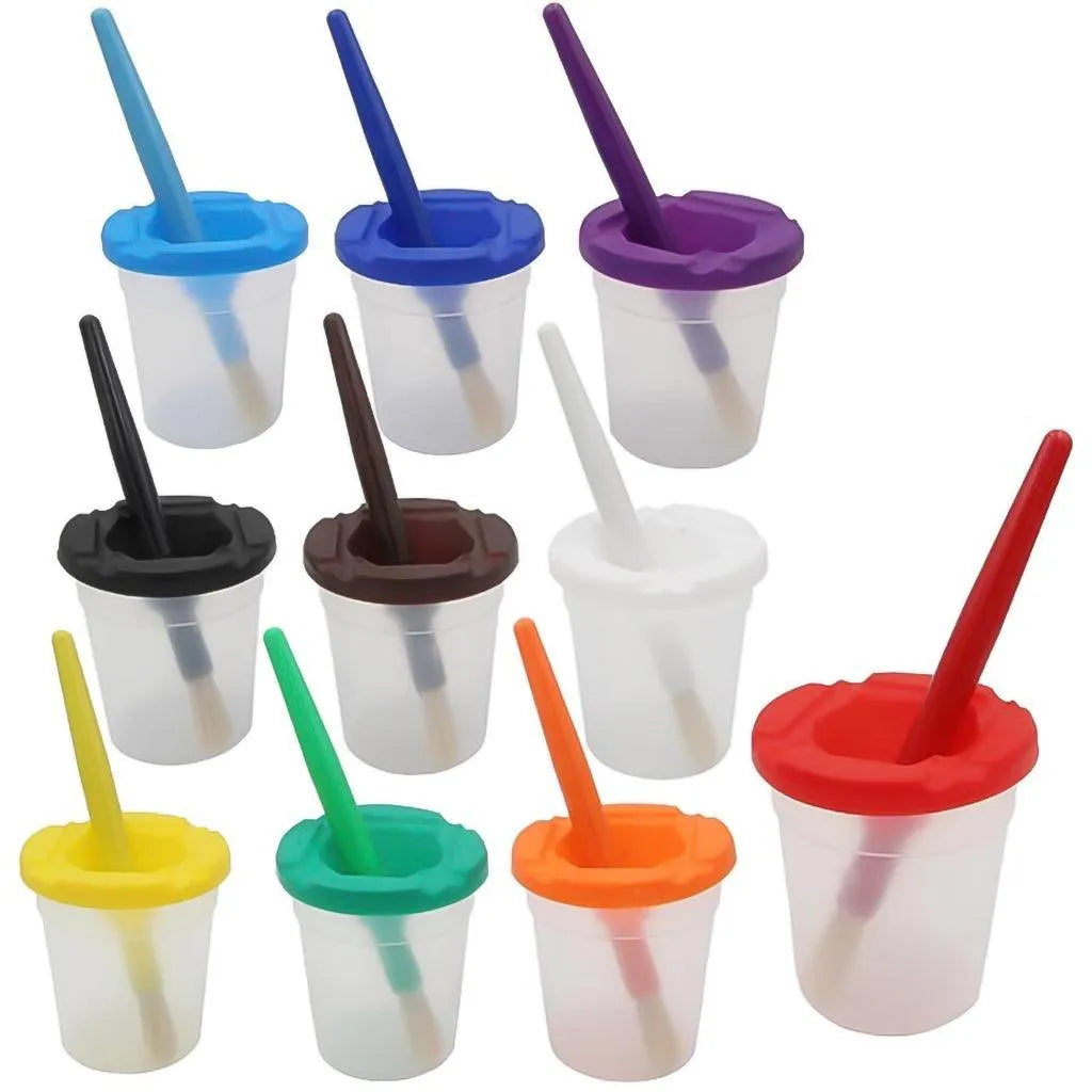 YOTOY Painting Plastic 10-Color Brush Washing Cup for Kids - YOTOY