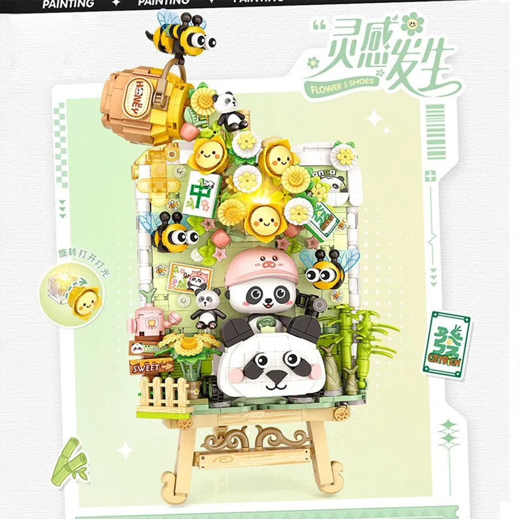 YOTOY Panda and flowers 3D painting building blocks - YOTOY