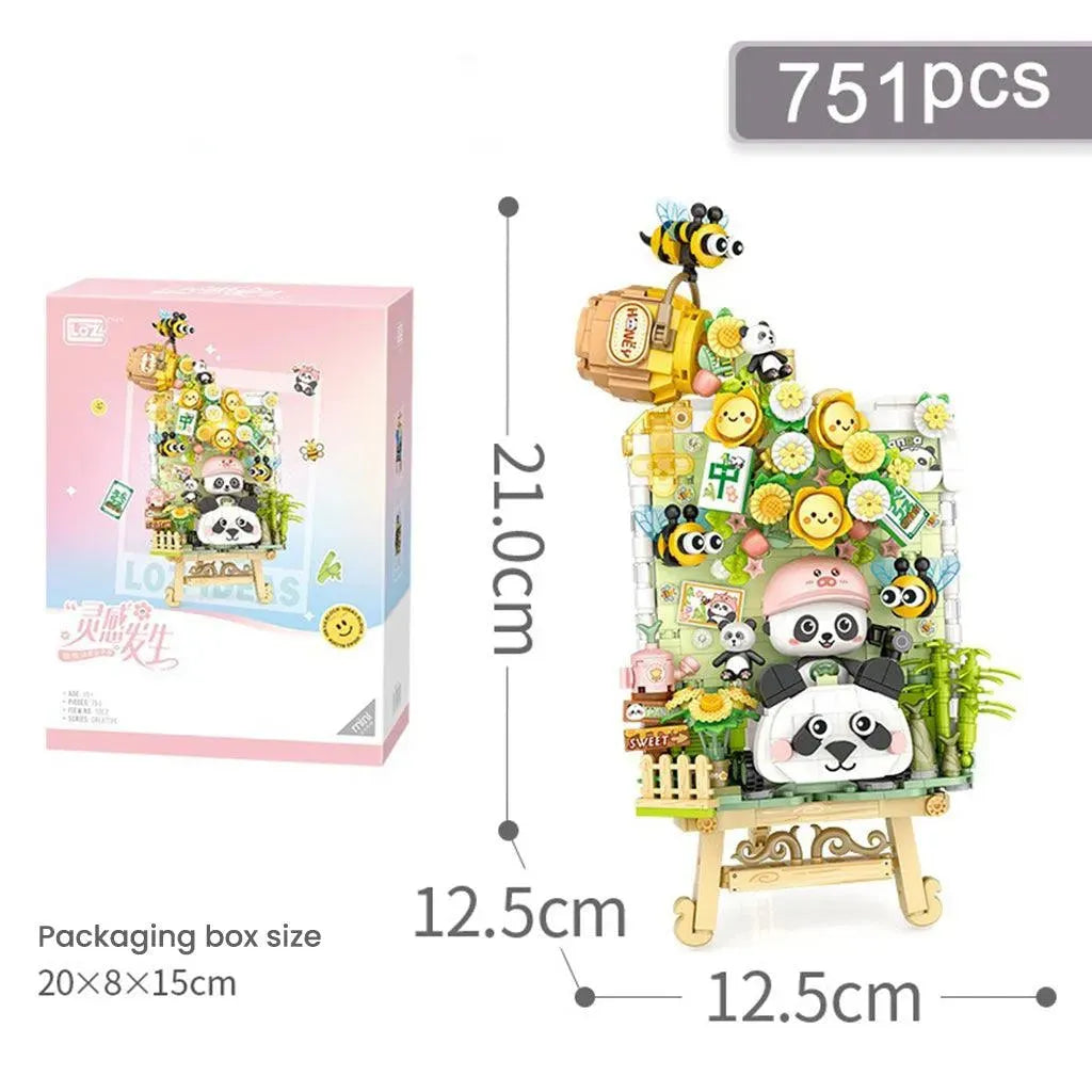 YOTOY Panda and flowers 3D painting building blocks - YOTOY