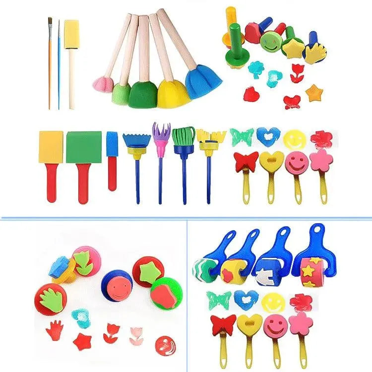 YOTOY Plastic Children'S Painting Sponge Stamp 30-Piece Set - YOTOY