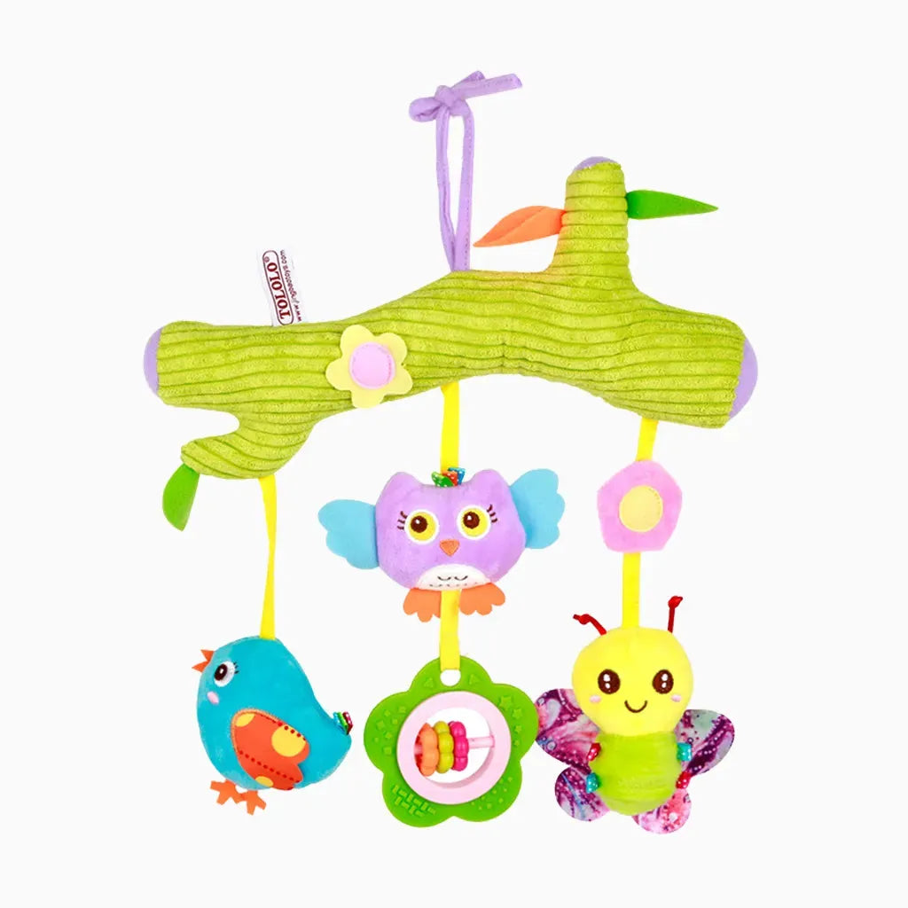 YOTOY Plush Cartoon Animal Car Seat Crib Attachment with Safety Harness - Adorable Baby Toy - YOTOY