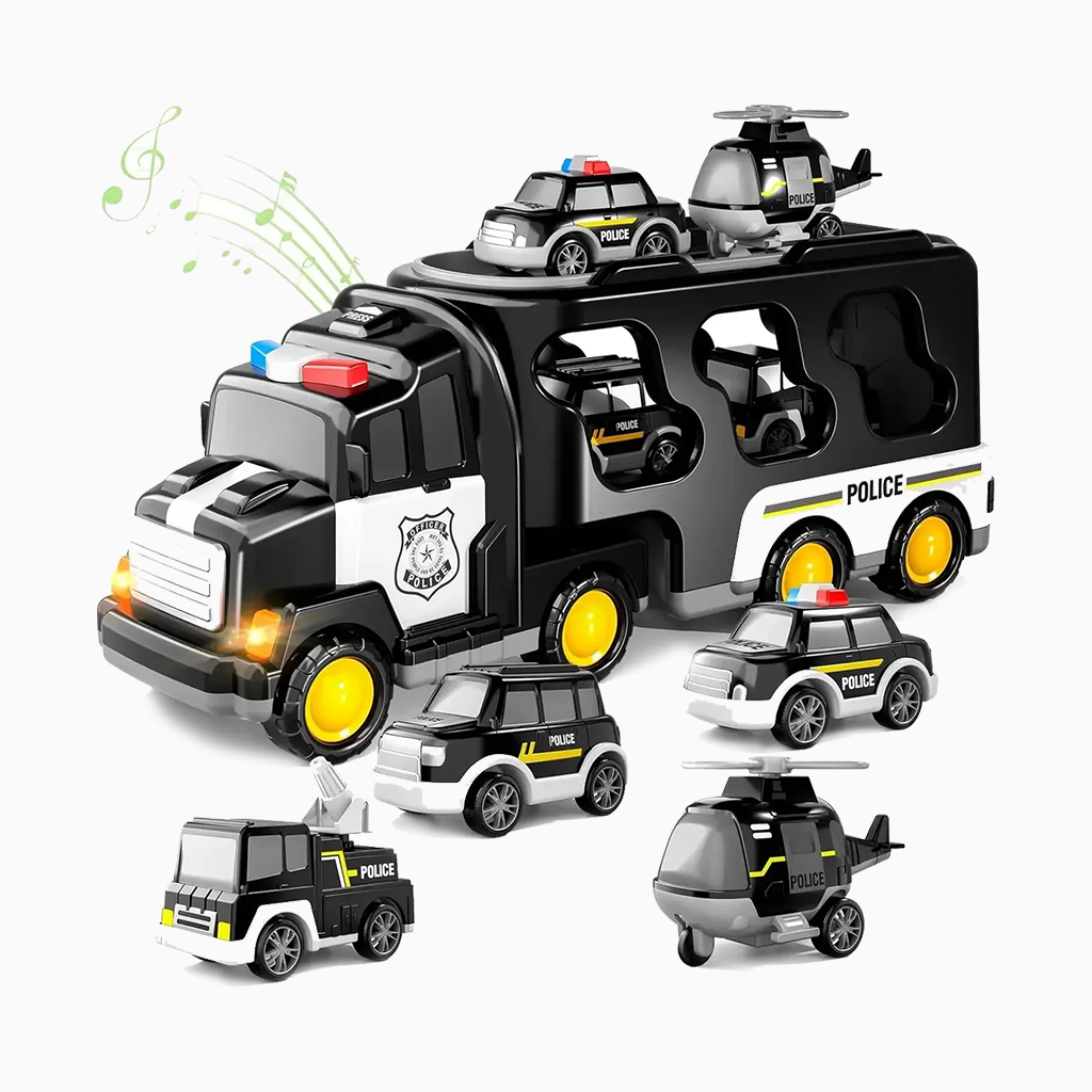 YOTOY Police Truck Toys Toddlers 3 4 5 6 Years Old, 5 in 1 Truck Friction Power Toy Car Christmas Birthday Gifts for Boys & Girls 3-5 - YOTOY