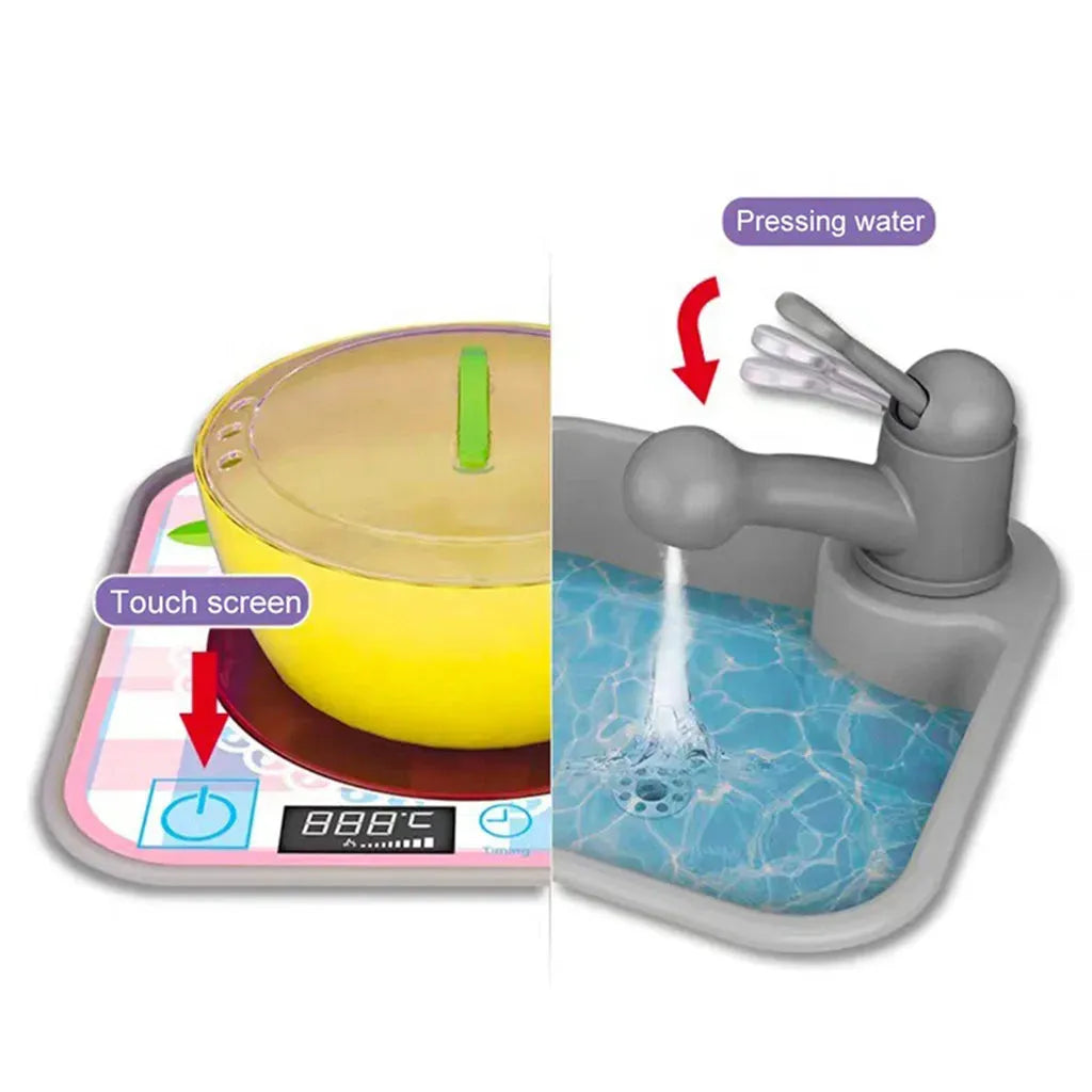 YOTOY Pretend Game With Simulated Sound And Light Kitchen Toys - YOTOY