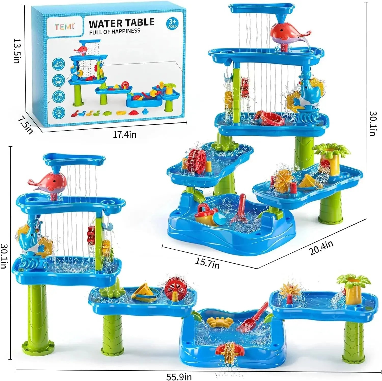 YOTOY Rain Showers Pond Toddler Water Table: Sensational Outdoor Fun for Ages 3-8 - YOTOY