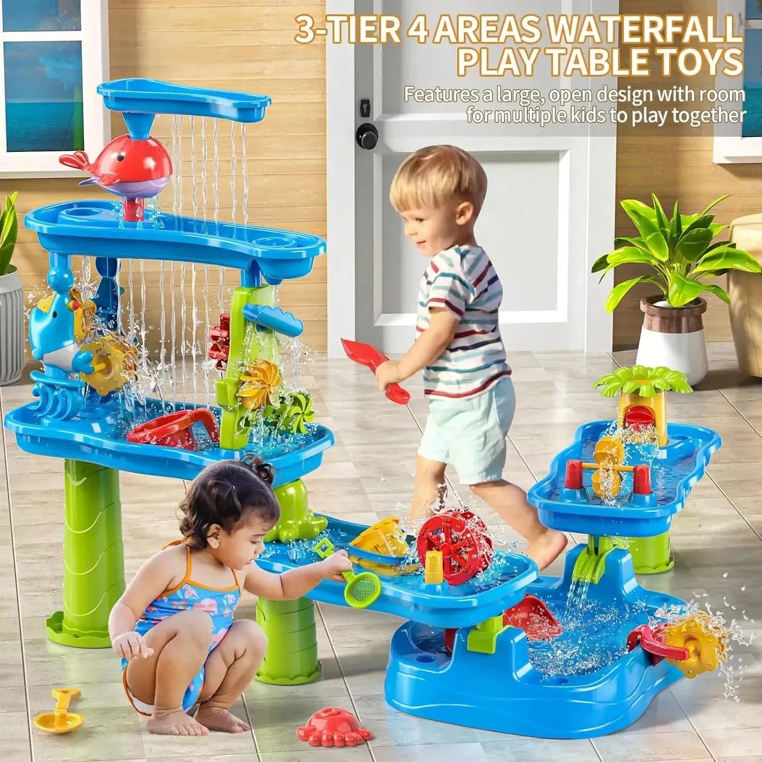 YOTOY Rain Showers Pond Toddler Water Table: Sensational Outdoor Fun for Ages 3-8 - YOTOY