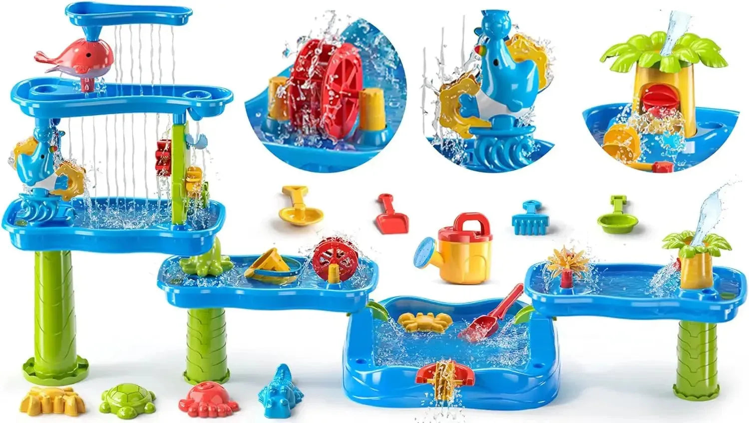 YOTOY Rain Showers Pond Toddler Water Table: Sensational Outdoor Fun for Ages 3-8 - YOTOY