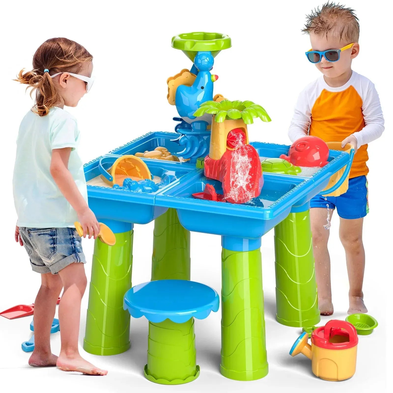 YOTOY Sandbox Table Kids Activity Sensory Play Table Summer Outdoor Toys for Toddler Boys Girls - YOTOY