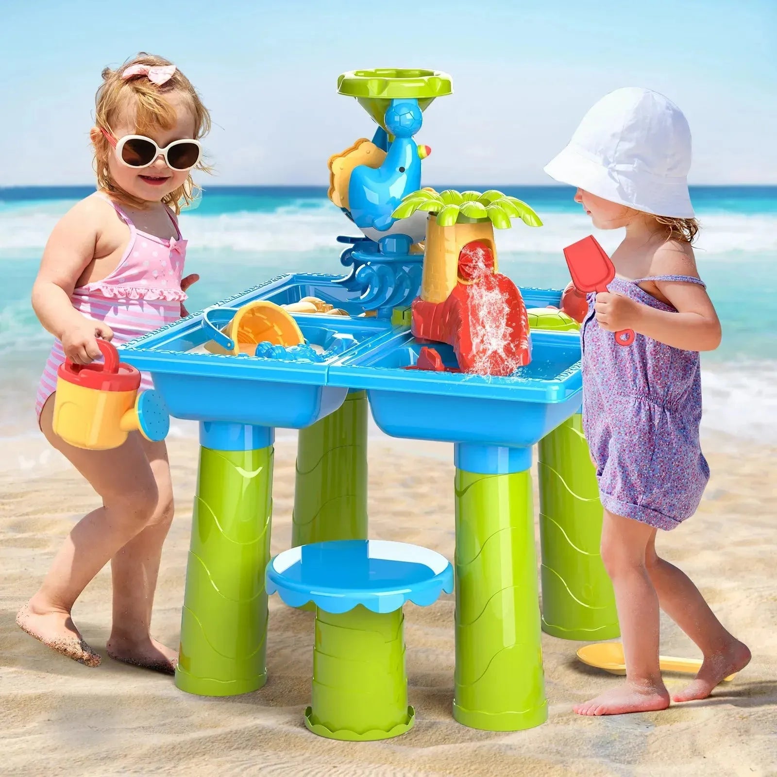 YOTOY Sandbox Table Kids Activity Sensory Play Table Summer Outdoor Toys for Toddler Boys Girls - YOTOY