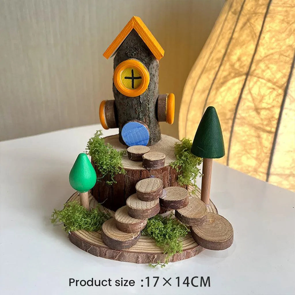 YOTOY Small Tree House Woodworking Diy Handmade Material Package Full Set - YOTOY