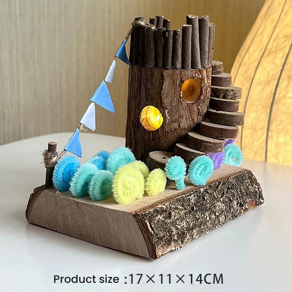 YOTOY Small Tree House Woodworking Diy Handmade Material Package Full Set - YOTOY