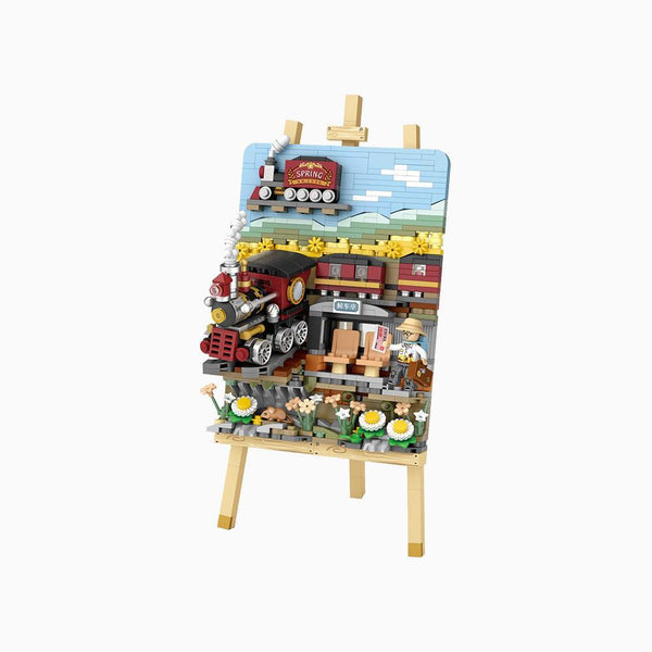 YOTOY Spring Train 3d Painting Small Particle Building Blocks - YOTOY