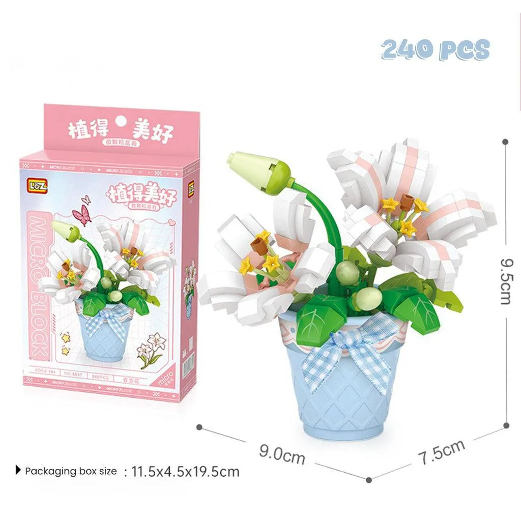 YOTOY Succulent Plants And Flowers Potted Small Particles Assembly Building Blocks - YOTOY