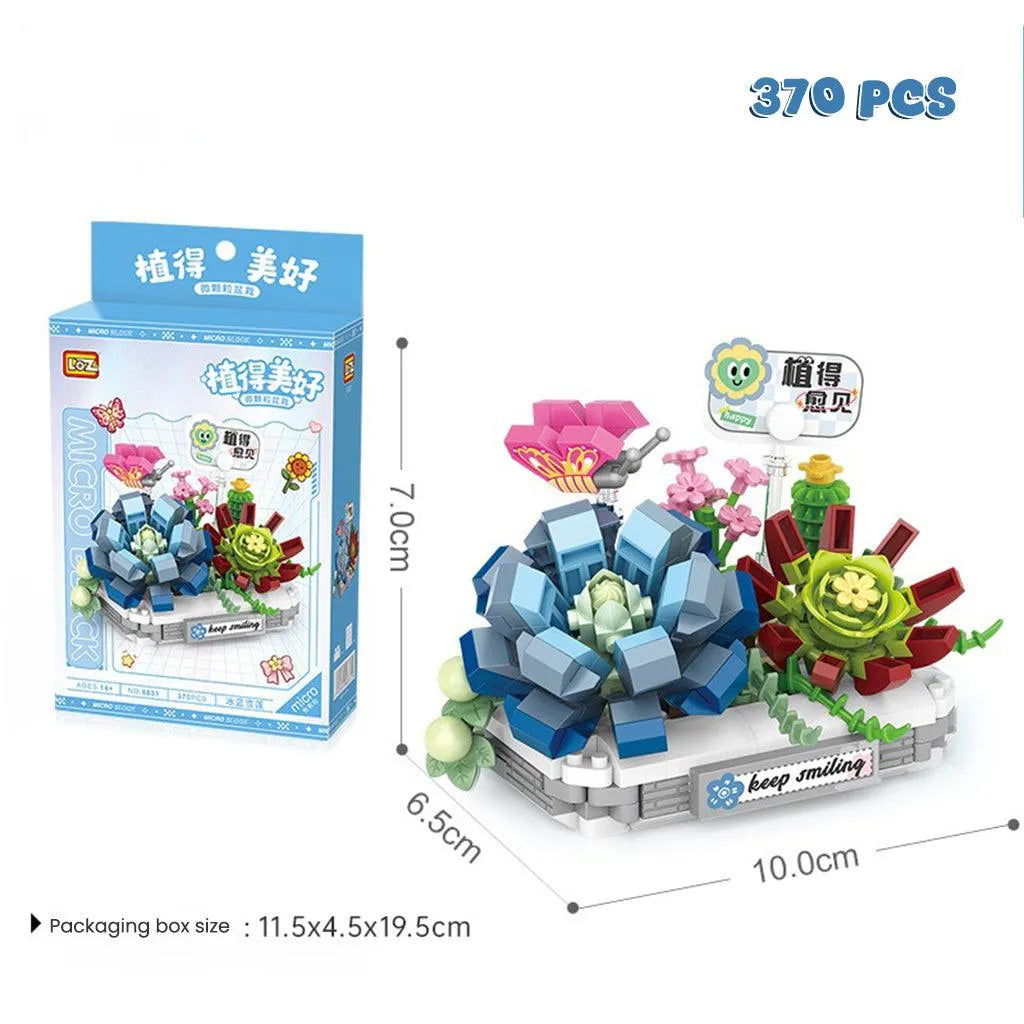 YOTOY Succulent Plants And Flowers Potted Small Particles Assembly Building Blocks - YOTOY