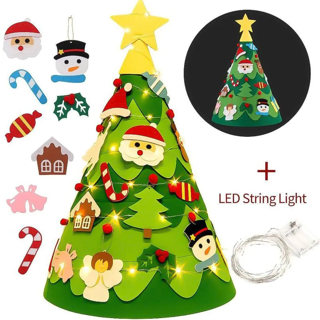 YOTOY Three-Dimensional Felt Christmas Tree With Colored Lights To Decorate - YOTOY