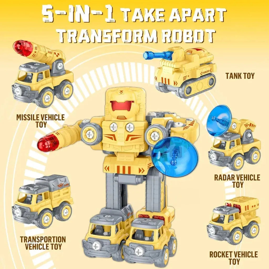 YOTOY Transforming Toy Robots for Boys 5-8: STEM Truck Toys - Exciting Gifts for Little Engineers - YOTOY