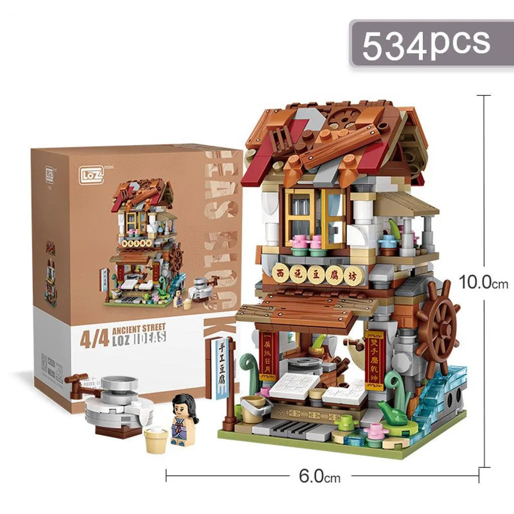 YOTOY Winter Snow Small Particle Street Scene Assembly Building Blocks - YOTOY