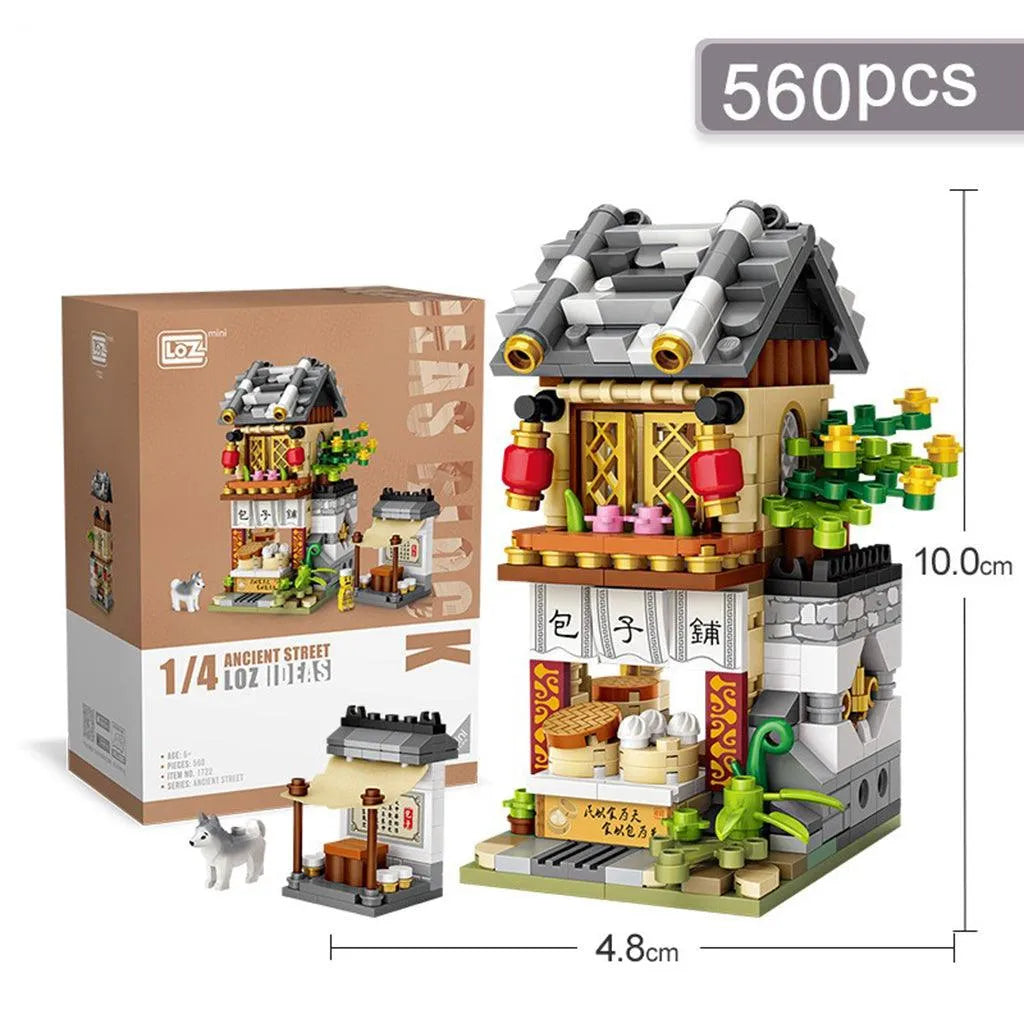 YOTOY Winter Snow Small Particle Street Scene Assembly Building Blocks - YOTOY